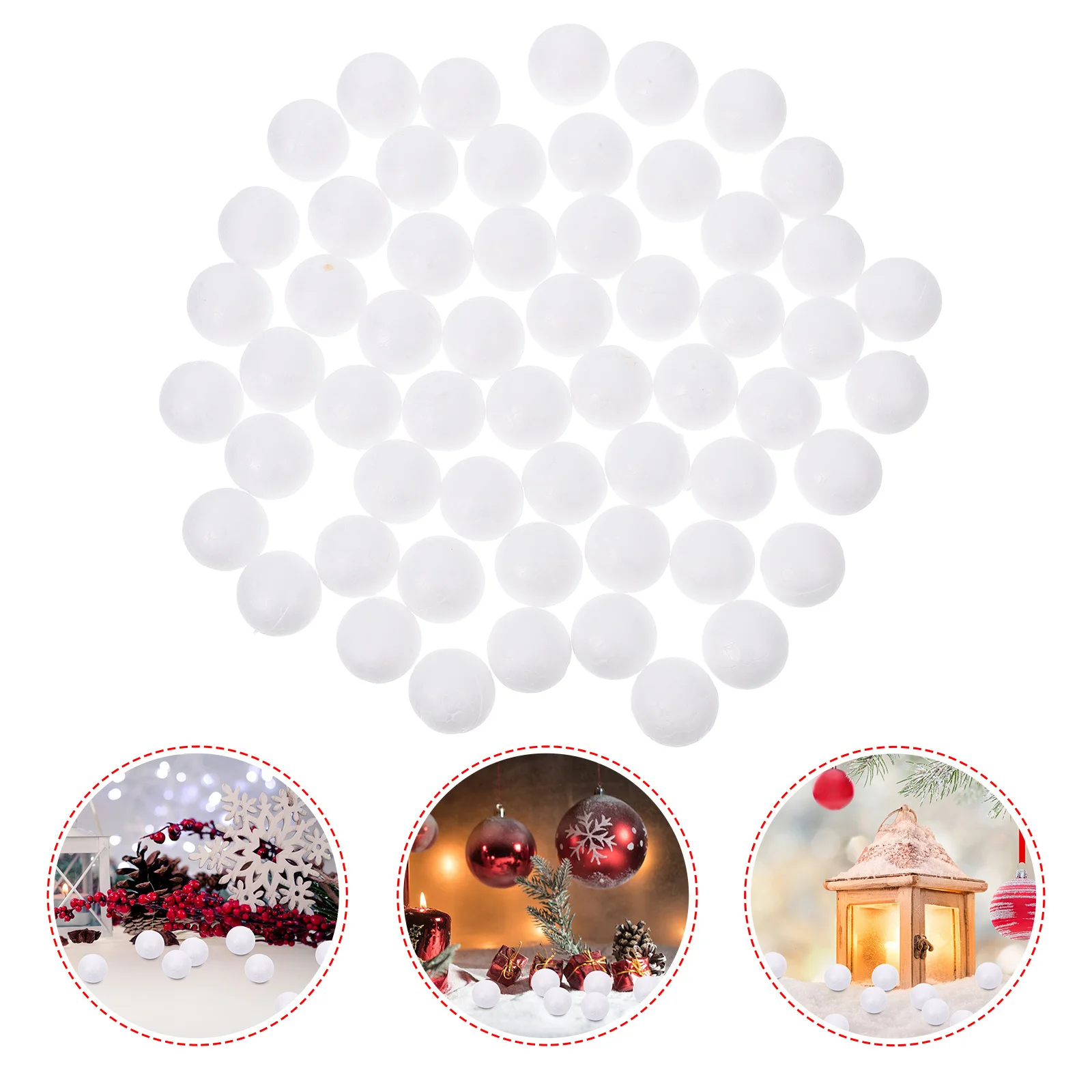 

250Pcs 2.5cm White Foam Balls Christmas Craft Ball for DIY Decorations Art Activity Holiday Ornament School Home