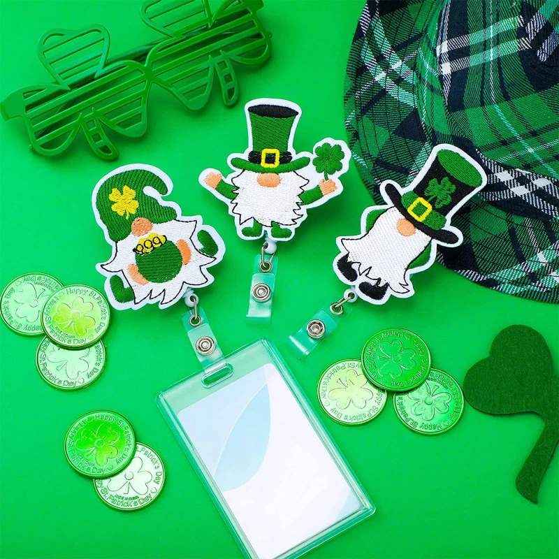 E9LB Cute Name Tag Holder 360 Spinning Retractable Felt Badge Reel for Kids Rewards