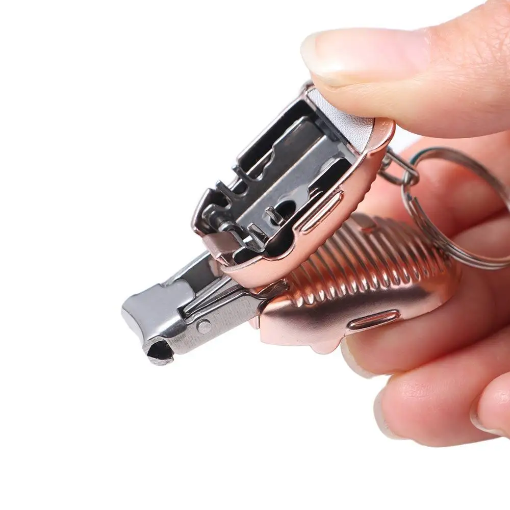 Fashion Stainless Steel Nail Clipper Keychain Mini Suitcase Shape Car Keyring Serviceable Nail File Fingernail Clipper Gifts