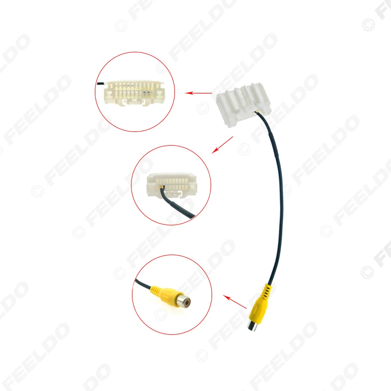 Car Audio Radio Parking Rear Camera Video Plug Converter Cable For Jeep Wrangler Auto Reverse Wire Adapter