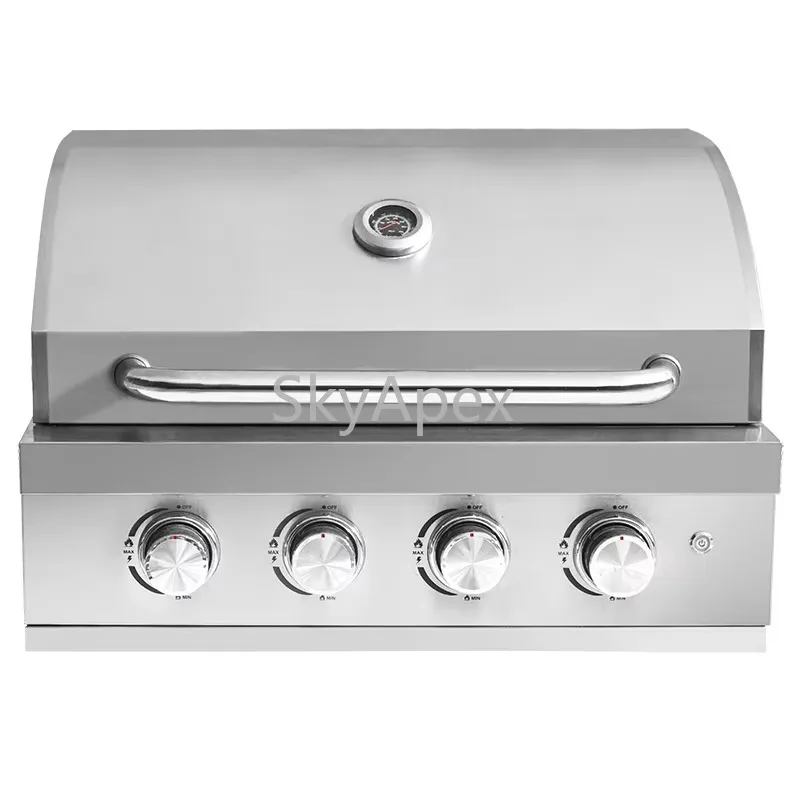 4 Burner Stainless Steel Hot Selling Gas BBQ Countertop Grill Outdoor Kitchen Household Propane Non-Stick Heat Resistant Durable