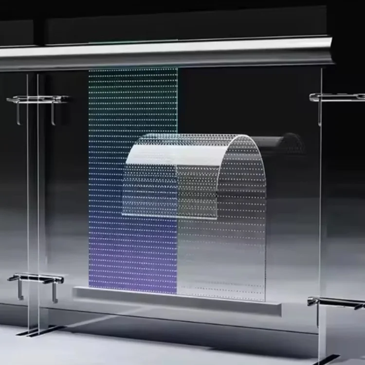 Led Flexible Display Micro Led Display Transparent Led Film Display Ultra Thin Outdoor Transparent Sticker Glass Window