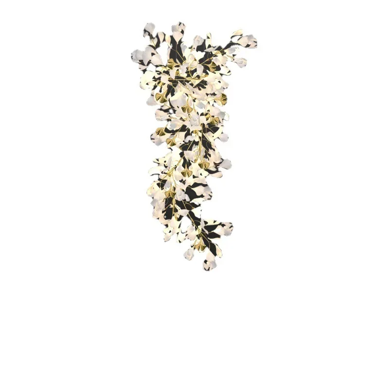 

Living room lamp Villa duplex loft large chandelier Light luxury hall lamp Empty hotel lobby lamp Ceramic ginkgo biloba