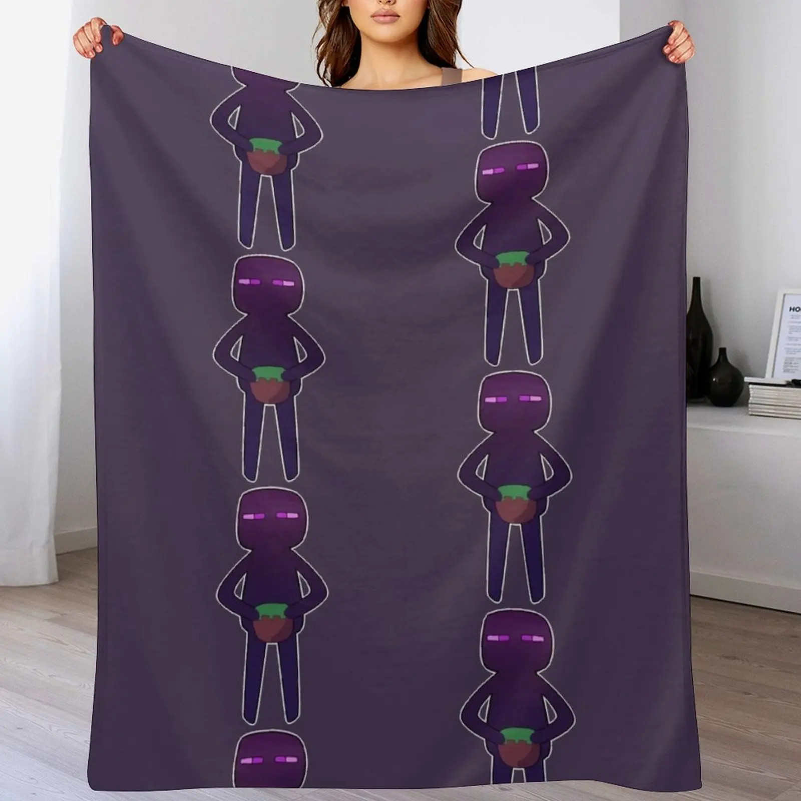 Enderman Throw Blanket Shaggy Thermals For Travel Blankets For Bed anime Blankets