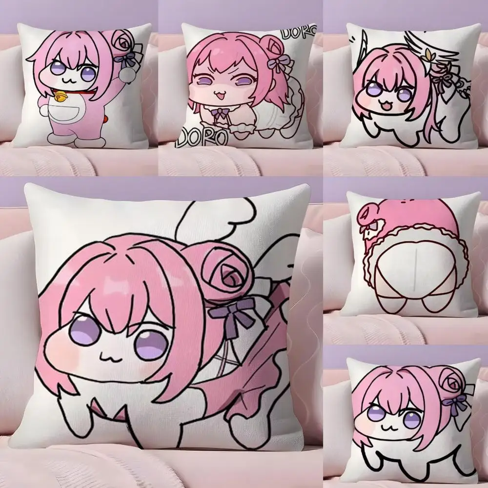 Nikke DORO Doll Victory Goddess Pink Dog Pillow Case Plush Fabric Soft Double-Sided Printed Sofa Warm  Home Gift Cushion Cover