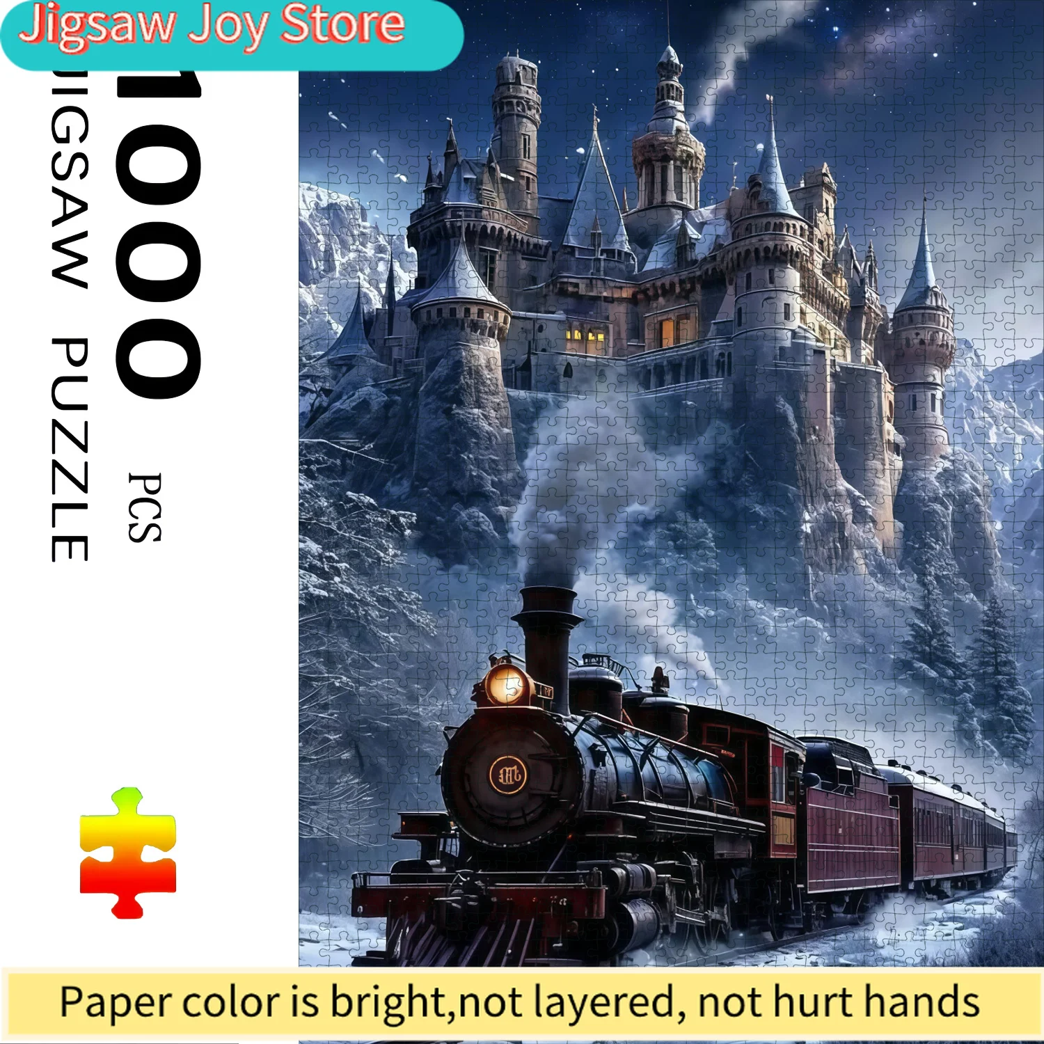 

Пазл-конструктор «Снежный замок-поезд» в коробке — сложная бумажная головоломка для всей семьи, увлекательная головоломка для домашнего декора, красочный набор для развития мышления.