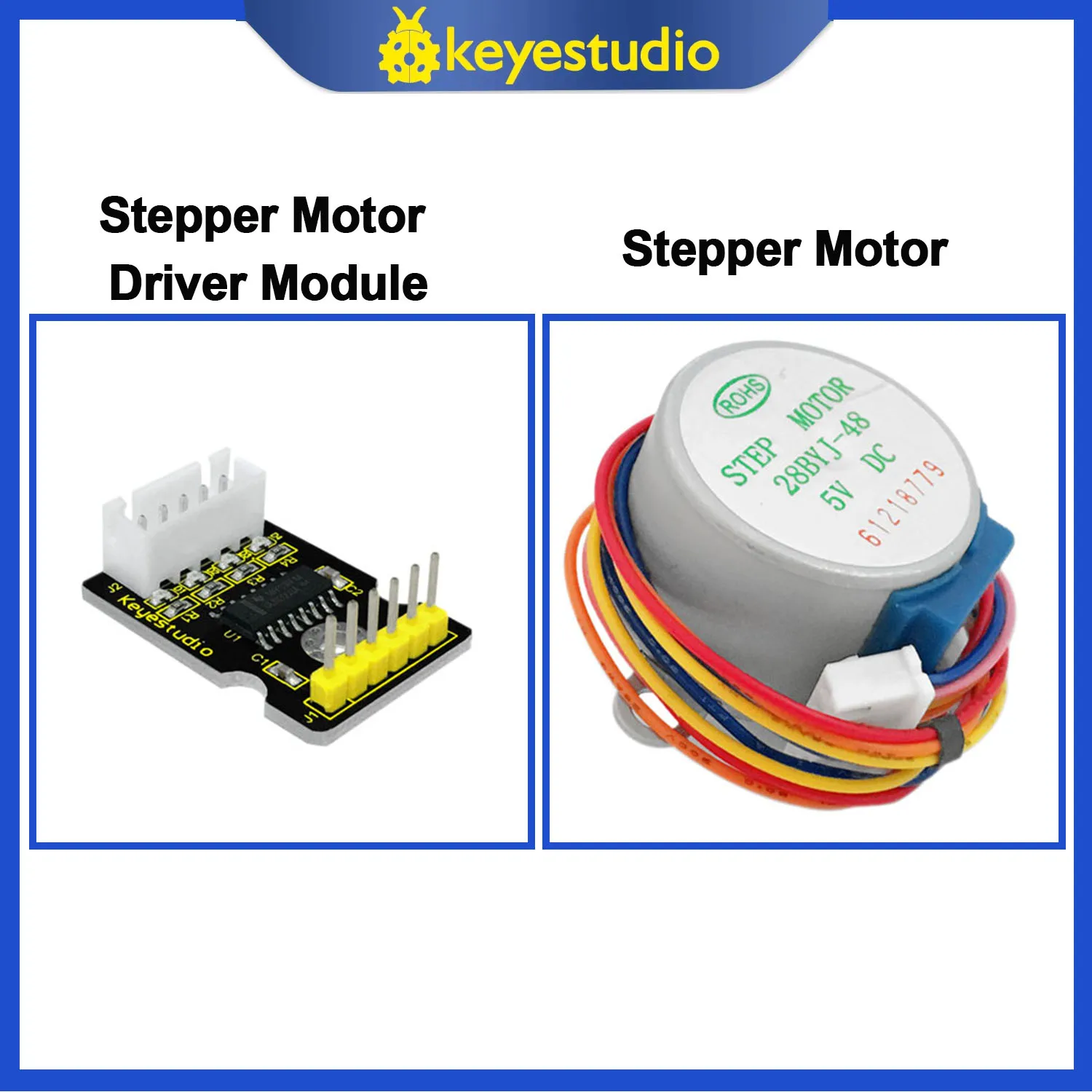Keyestudio DC 5V 28BYJ-48 Stepper Motor + Stepper Motor Driver Module For Arduino Programming Projects Learning Accessiors