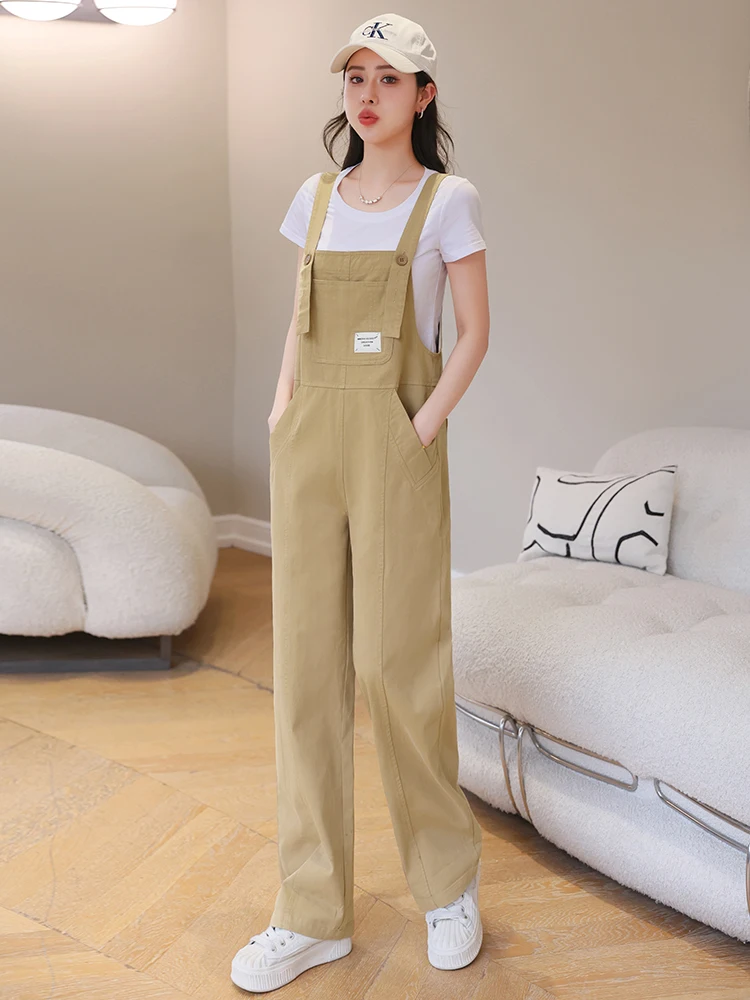 

2024 New Casual Wide Leg Overalls Women's Thin Loose Jumpsuit Summer Faion Anti Aging Straight Leg Long Pants