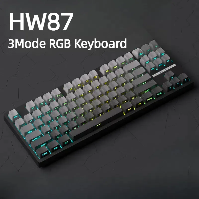 

Mathew Tech 3-mode HW87 Mechanical Keyboard TKL RGB Hot swappable 87 keys South Facing Shine Through Mechanical Gaming Keyboard