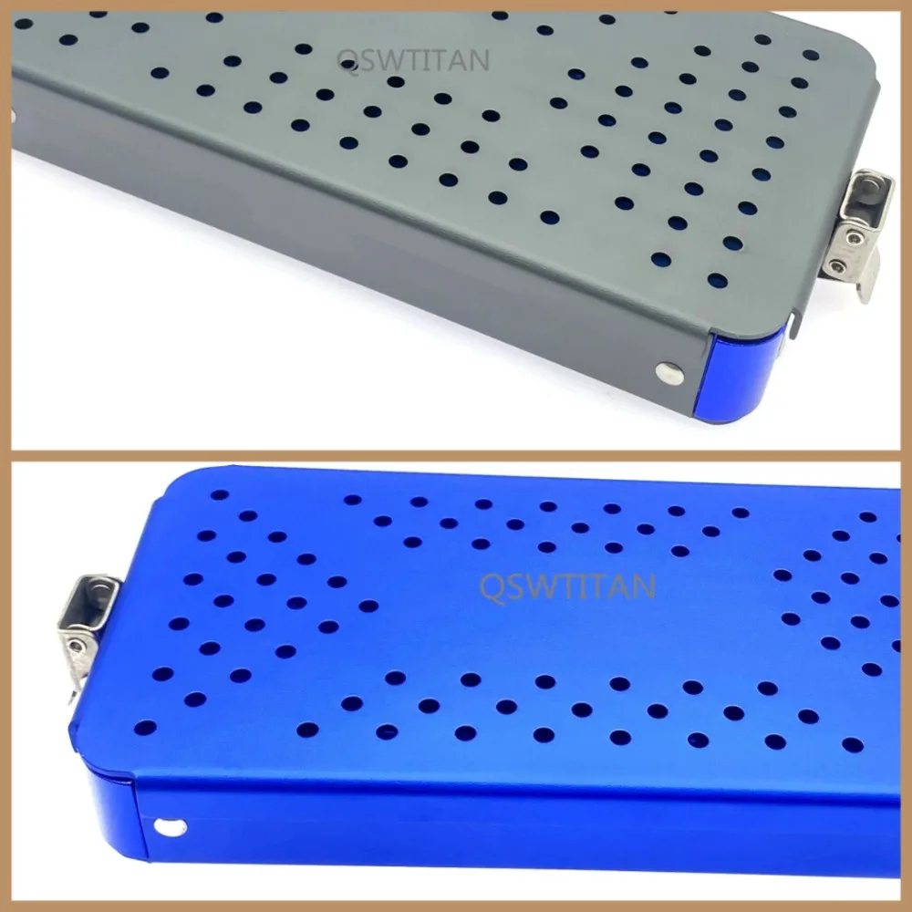 

Sterilization Tray Case Aluminum Sterilization Box with Silicone Pad Dental Eye Surgical Instrument