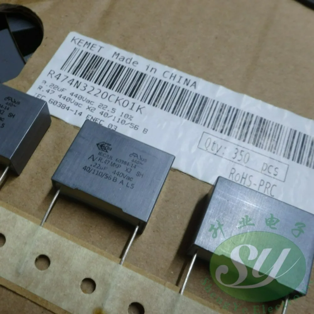 5pcs/lot AV R47 MKP 0.22uf 440VAC 220nf u22 224 M Brand New 22mm Film Capacitor R474N3220CK01K