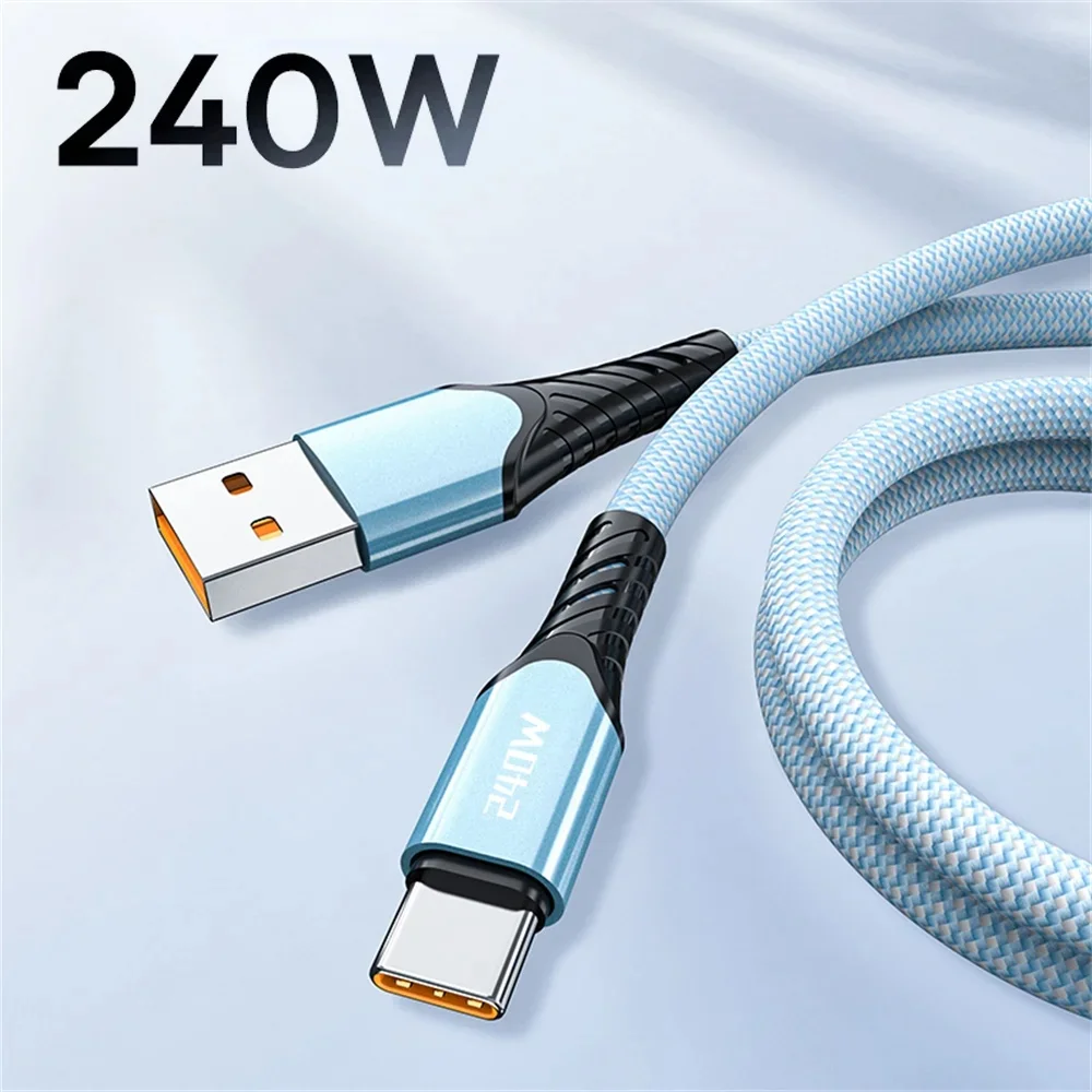 240W USB A Type C Fast Charging Cable 0.25m 1m 2m Quick Charge Data Wire Hotel Bedside Overnight Power Top Up