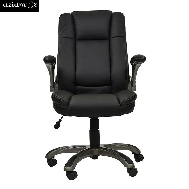 

Techni Mobili Medium Back Executive Office Chair with Flip-up Arms, Black On-Site