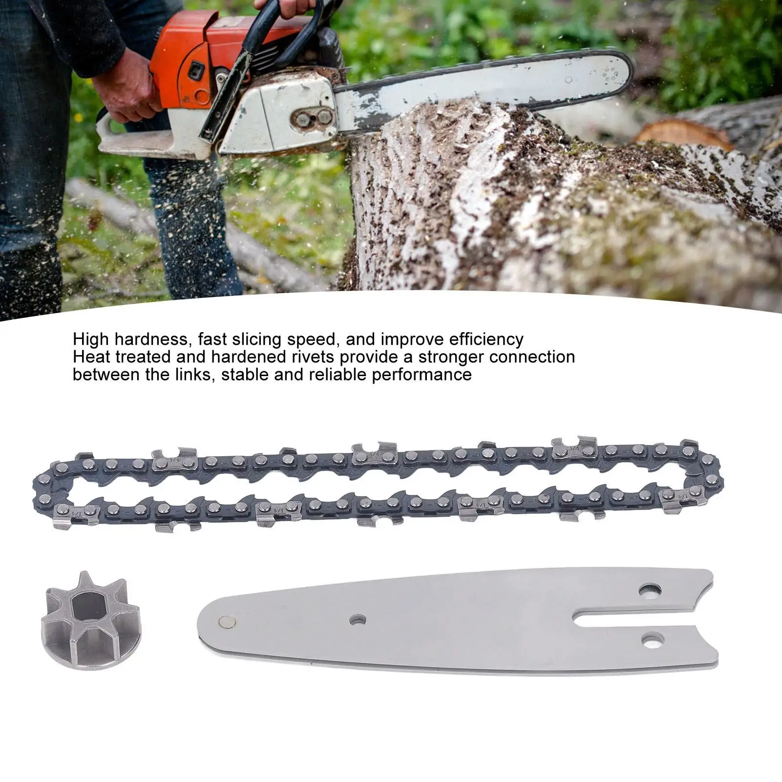 4/6 Inch Steel Chainsaw Chain Guide Kit for electric Saws - Replacement Sprocket Plate for wood Cutting & Mini Saw