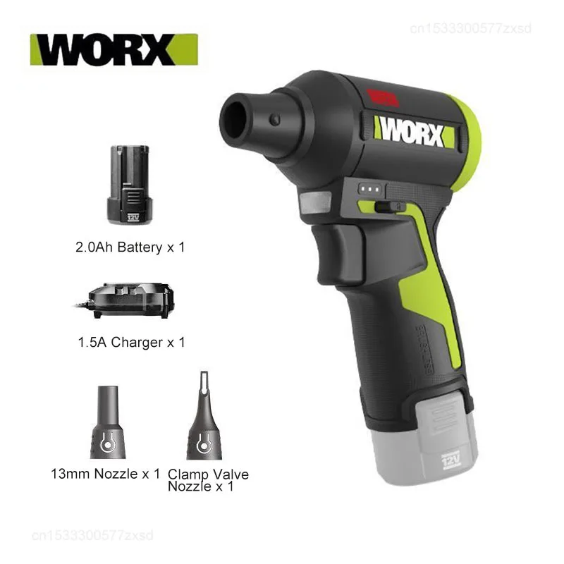 WORX WU094 12V Stepless Speed ESD Safe Brushless Lithium Cyclone Dust Blowing Turbo Fan Handheld Leaf Blower Cleaning Tool