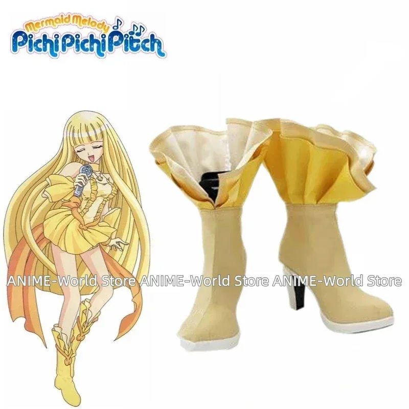 《Custom size》Anime Mermaid Melody Pichi Pichi Pitch Coco Princess Dress Cosplay Costume With Gloves Prop necklace Suit Wig Shoes