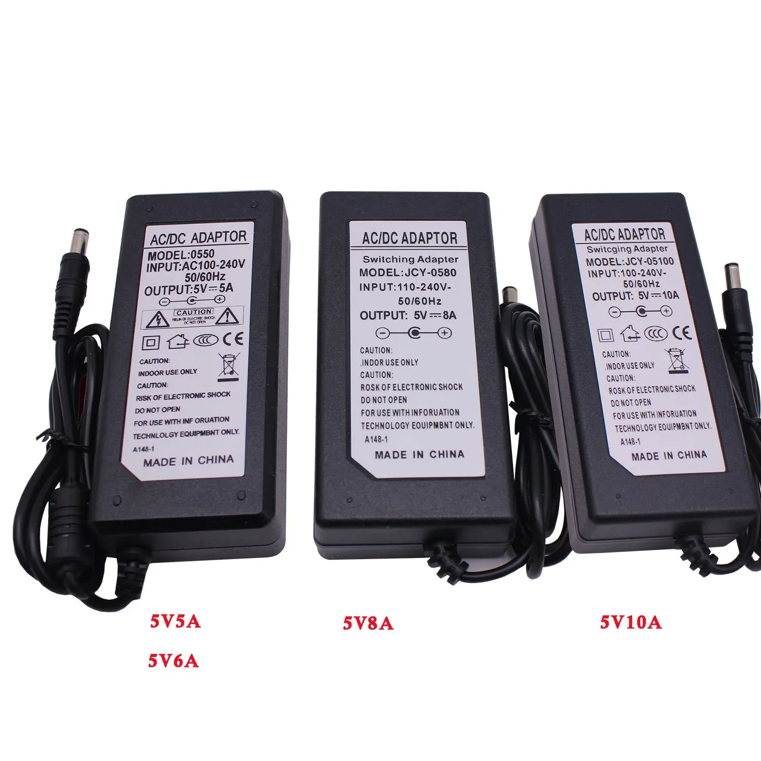 EU/US/UK/AU Power Supply Adapter Transformer AC 110-240V to DC 5V 12V 24V 1A 2A 3A 4A 5A 6A 7A 8A 10ALED Strips Light Converter