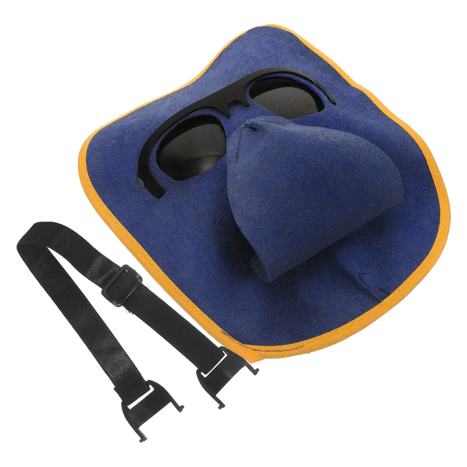 1Set Fashionable Portable Welding Hood with Eyeglass High Durability Cowhide Pc Material Wide Field of View Welder Protection