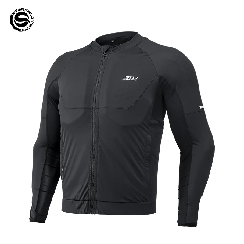 Star Field Knight-Jaqueta de armadura para motociclista masculina, roupas de equitação masculinas negras, verão respirável com CE, acessórios de