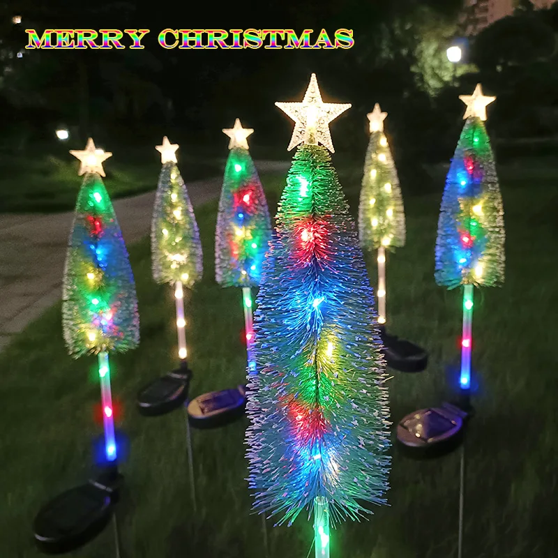 

D5 LED Solar Christmas Tree Decor Solar Lights Outdoor Waterproof Lawn Garden Patio Porch Landscape Lamps Decorative Floor Light