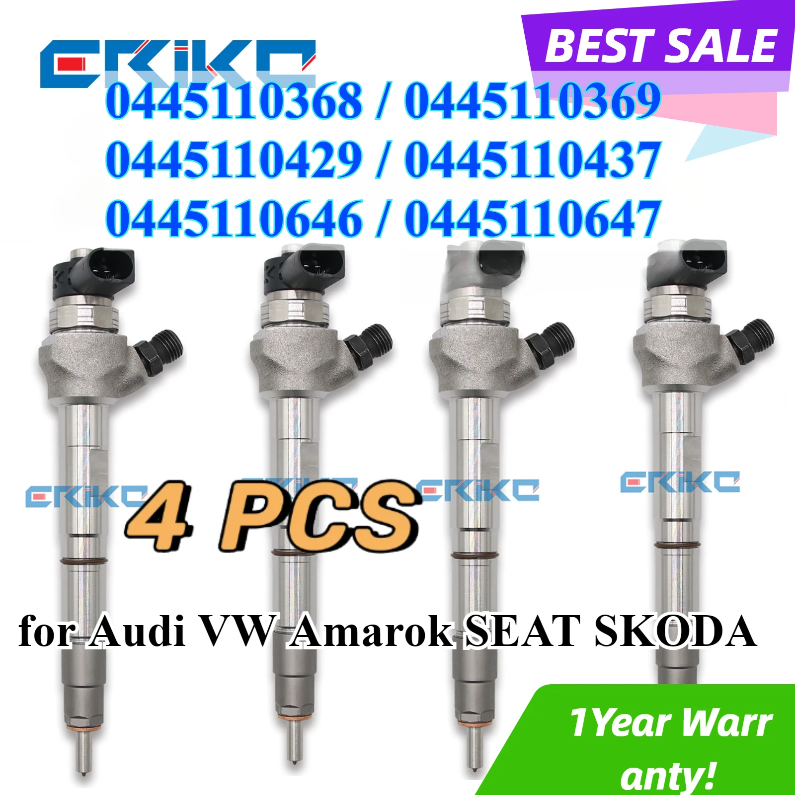 

0445110369 0445110368 for VW SKODA AUDI 0445110429 0445110437 Fuel Injector 0445110646 044511064 Engine Nozzle 03L130277Q 4PC