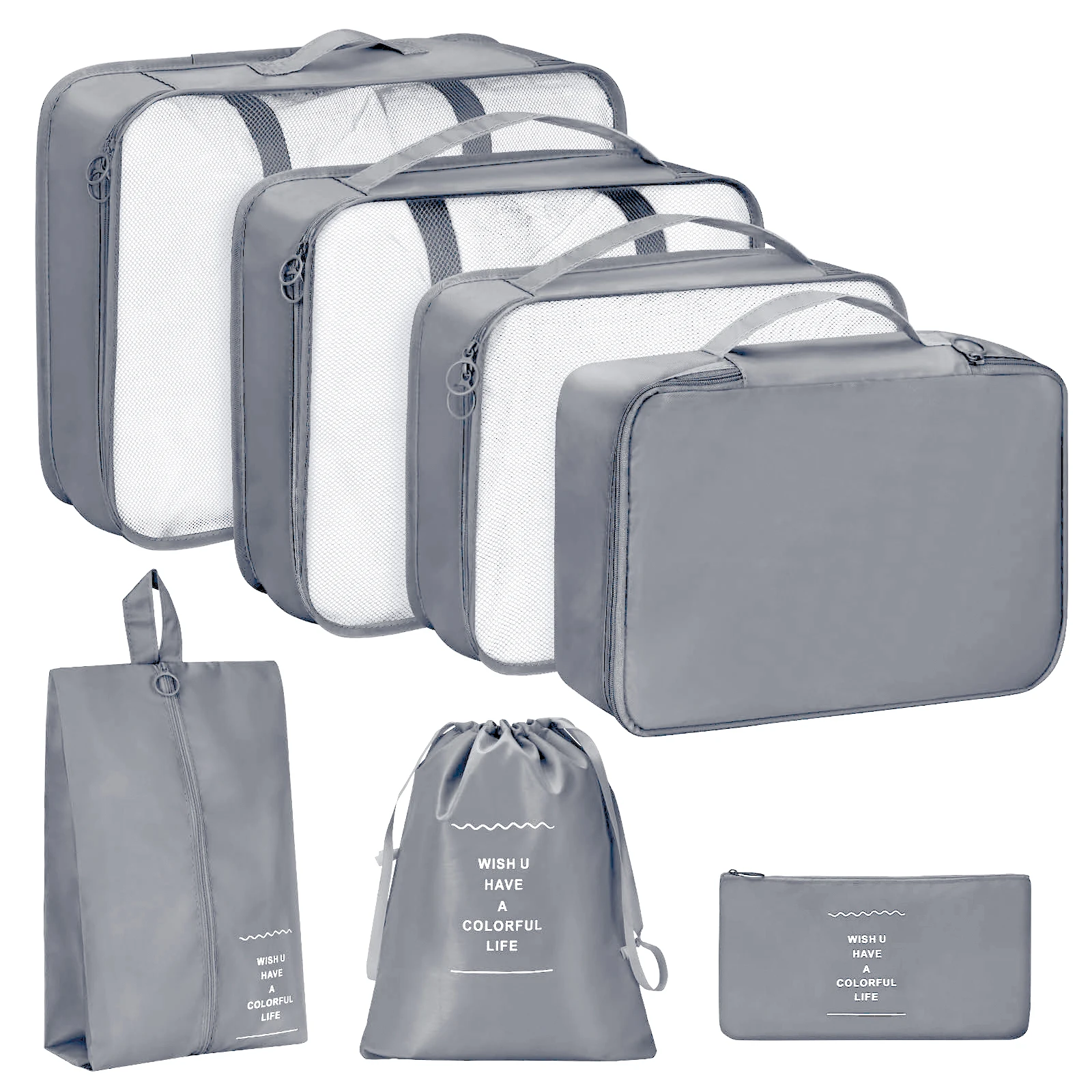 Romon Organisateur Valise Lot De 7 - Cubes Packing Imperméables Voyage Et Rangement