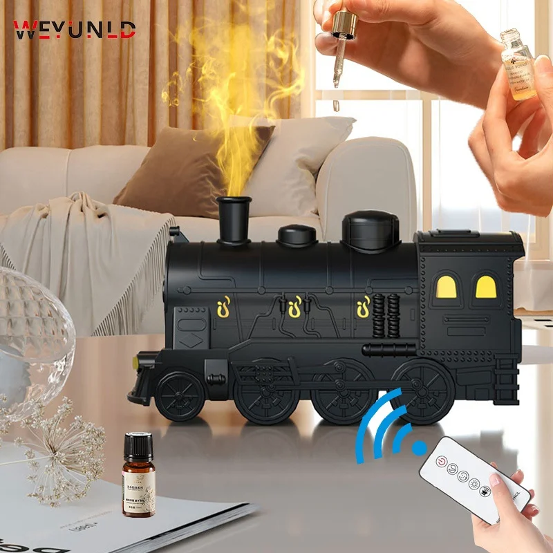 Train Air Humidifier Ultrasonic Essential Oil Aroma Difusor With Remote Control Mist Maker Fragrance Aromatherapy Diffusers