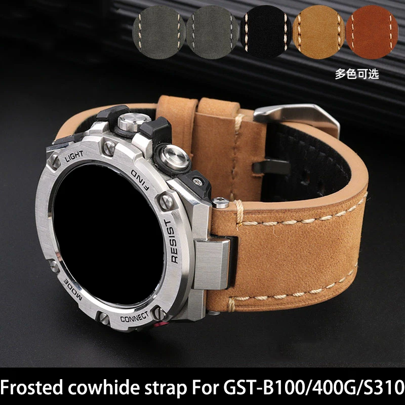 

26mm Vintage Cowhide Leather Watchband male Watch Strap For Casio G-SHOCK MTG-B1000 MTG-G1000 MTGB1000 GST-W120L/W130L/S100/S110