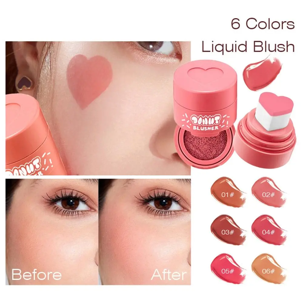 Matte Love Heart Blush Stamp Brighten Skin Tone Long Lasting Moisturizing Rouge Pen Facial Contour Shadow Lips Cheek Tint Women