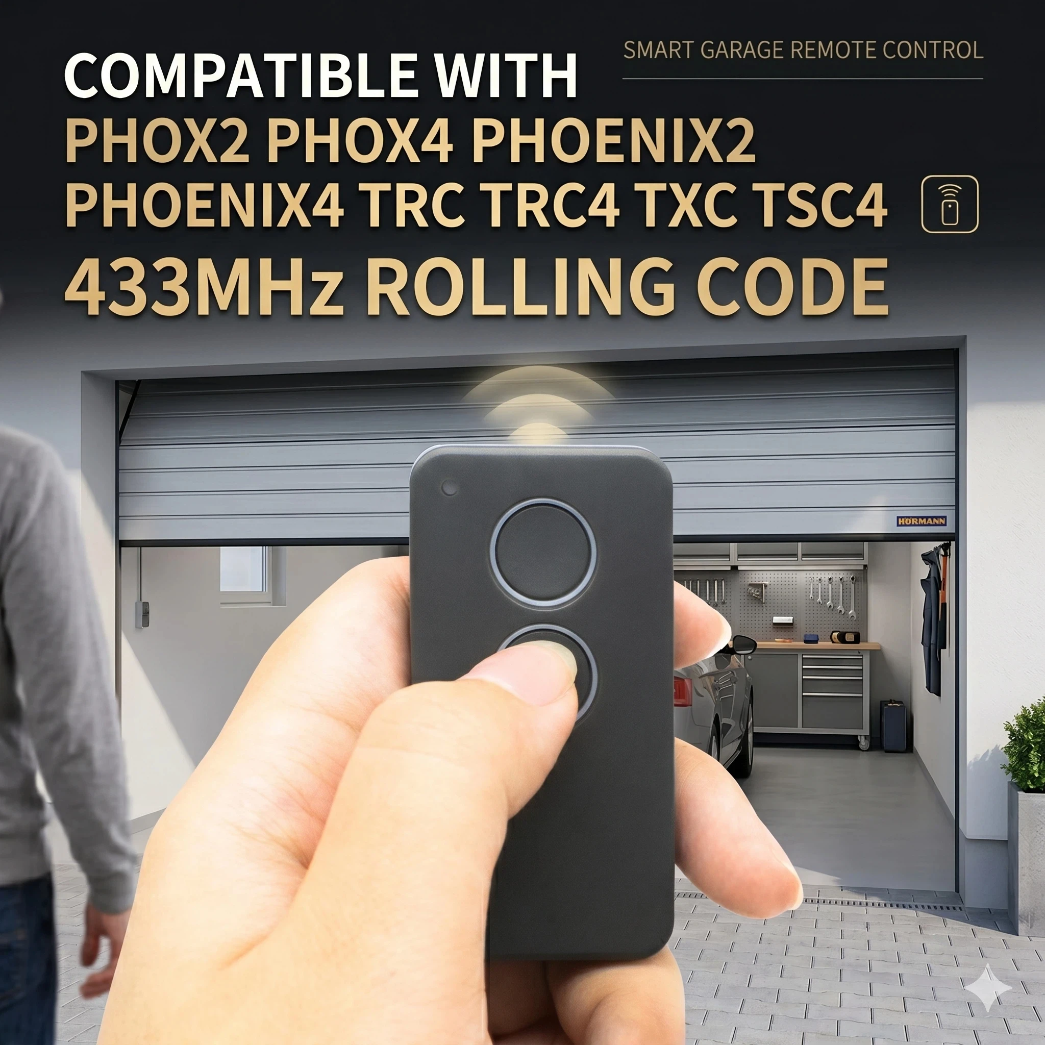 433.92MHz PHOX2 PHOX4 PHOX PHOX2-433 PHOX4-433 PHOENIX PHOENIX2 PHOENIX4 Garage Door Remote Control Gate Opener Hand Transmitter