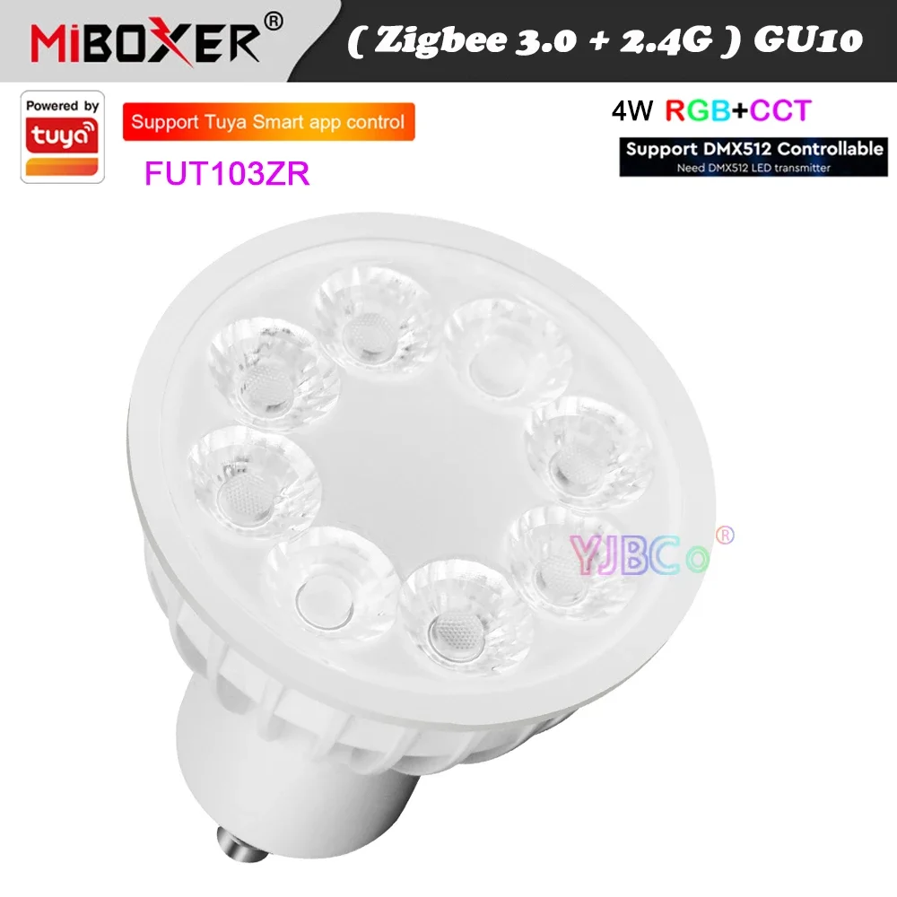 Miboxer GU10 4W RGB+CCT LED Spotlight Light Dimmable Bulb Lamp 2.4G/Zigbee 3.0 Remote/Smart APP/Voice Control 110V-220V 50/60HZ