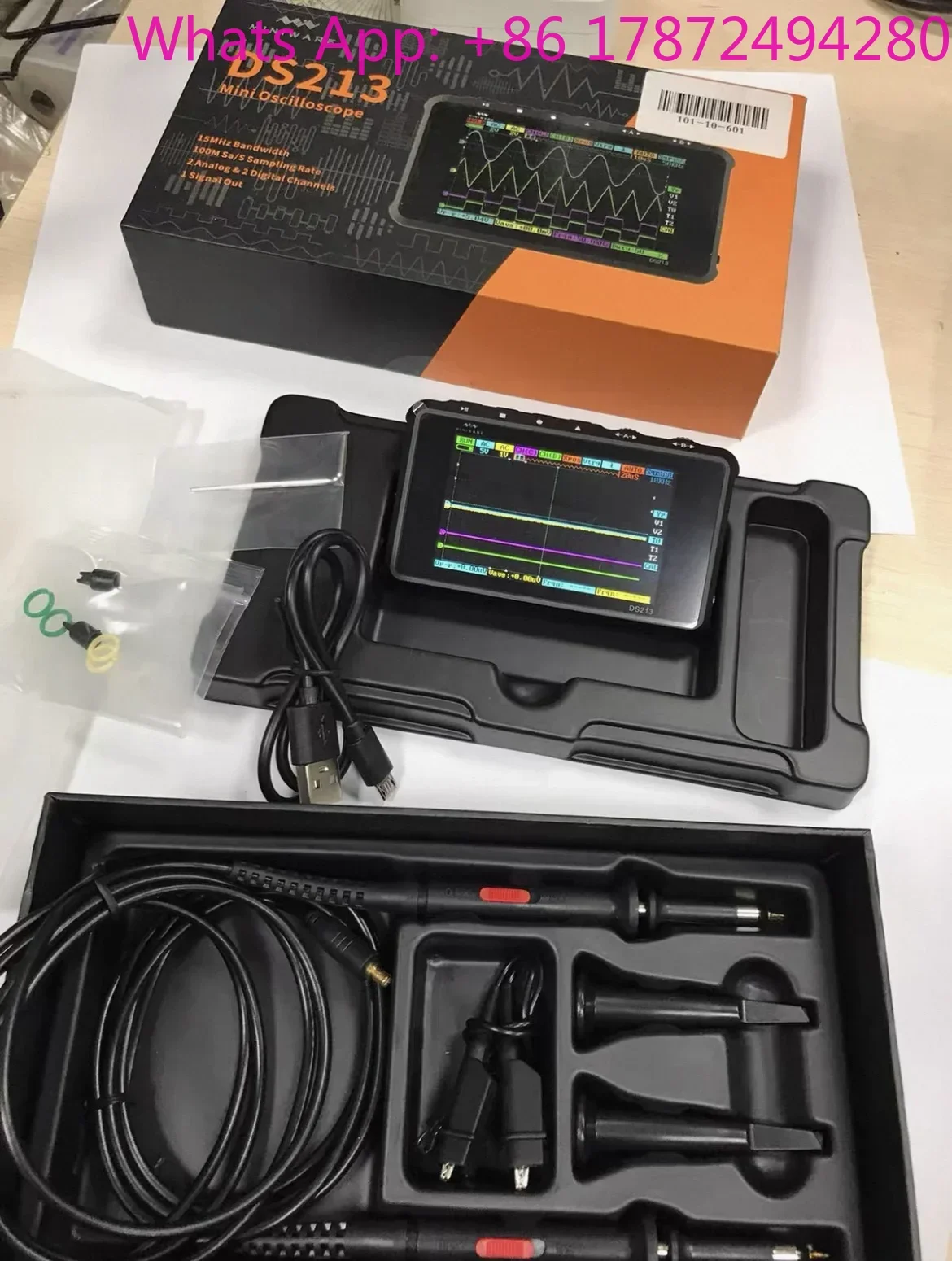 DS213 DS213 Mini Portable Digital Oscilloscope 4  15MHz Bandwidth 100Msa/s with Free Gift X1x10 Probe