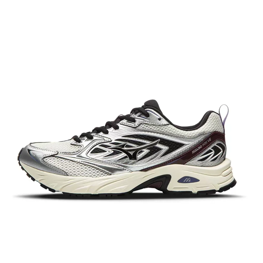 Mizuno FIYI V2 Unisex Silver Low-Top Runners – Retro Trendy Design, Tech-Inspired Versatility & Athletic Comfort D1GH241515