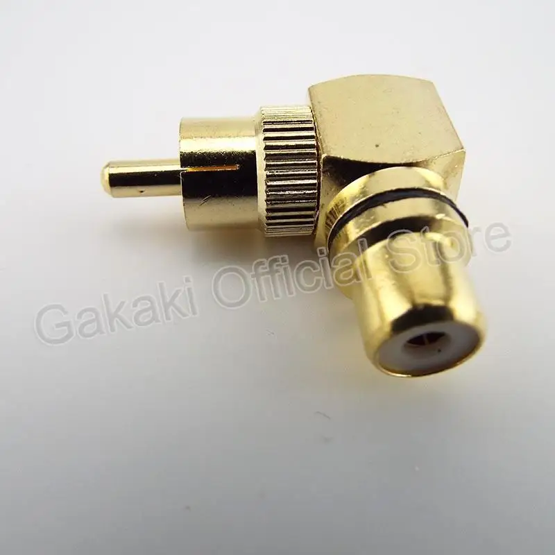 4pcs RCA Right Angle Male To Female Connector 90 Degree Plug Adapters L type F to M Audio Connectors Brass Gold Plated
