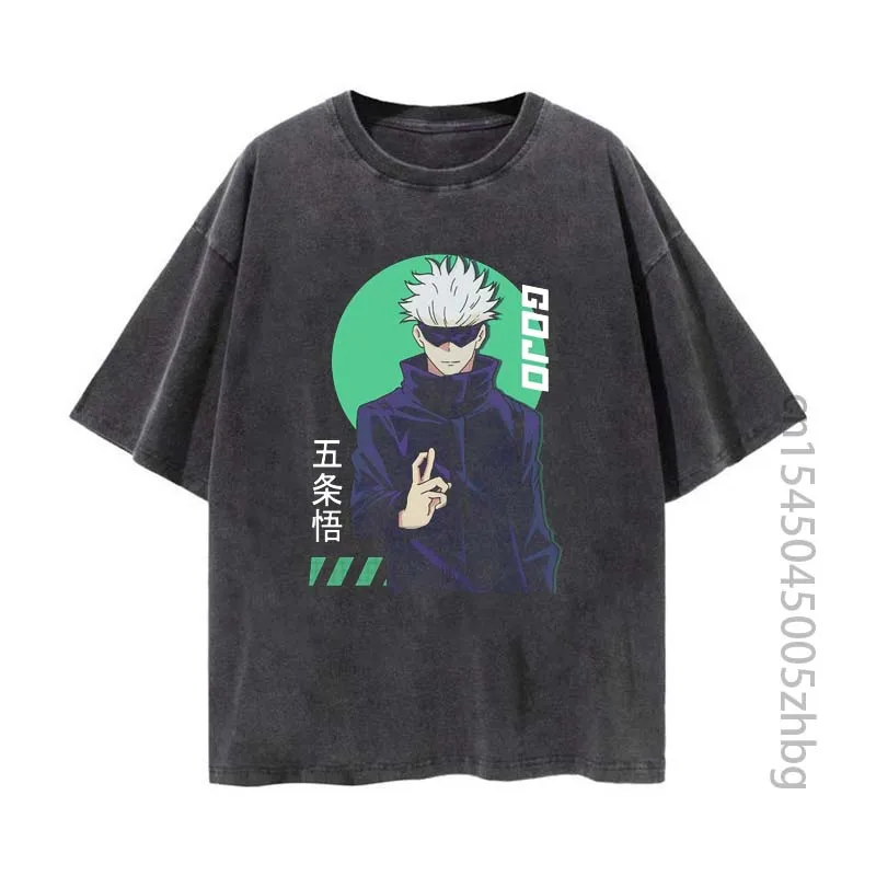 

Satoru Gojo, Jujutsu Kaisen, Yuji Itadori Anime Woman Shirt Streetwear Harajuku Vintage Distressed Tshirt Manga T Shirt Men Tops