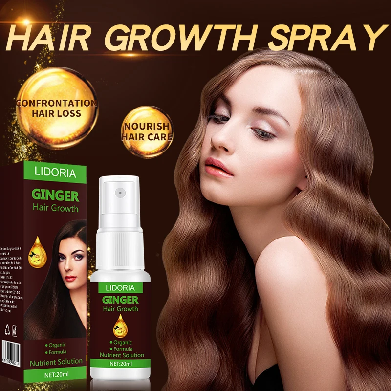 Hair Growth Producta Ginger Hair Growth Serum Spray Hair Thinning Treatment Hair Care Essential Oils Dense Hair Growth Beauty