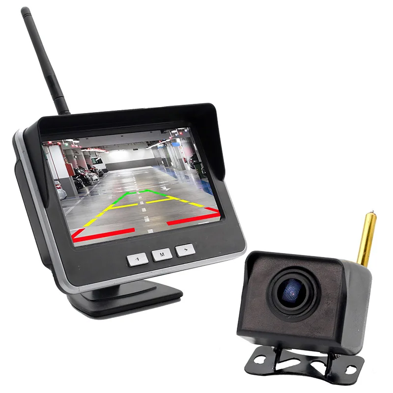 

Uvusee Vehicle Car Mini 720P Wireless Backup Camera kit 4.3" AHD IPS Monitor 1024X600 IP69K Waterproof Wireless Reversing Camera