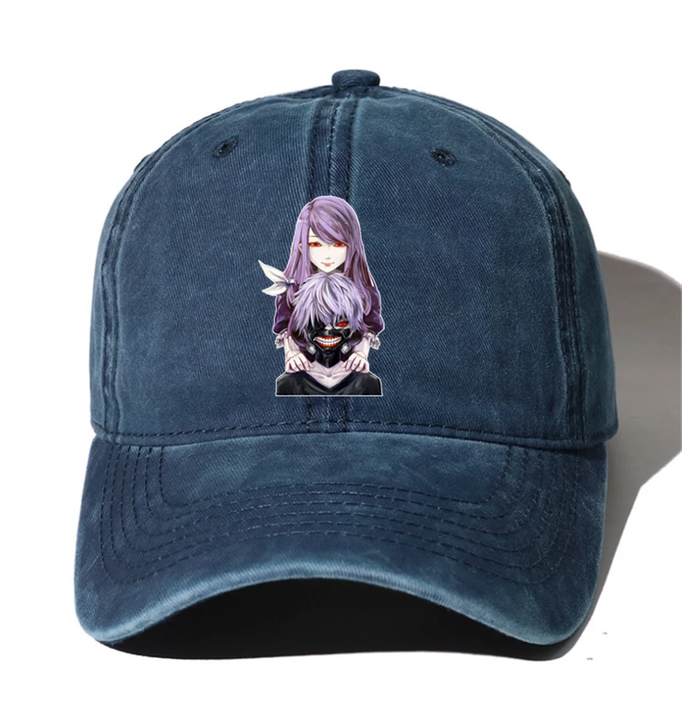 Unisex Denim Cap Washed Cotton Baseball hat Teenagers Casual  Caps For anime Tokyo Ghoul Cowboy Baseball cap