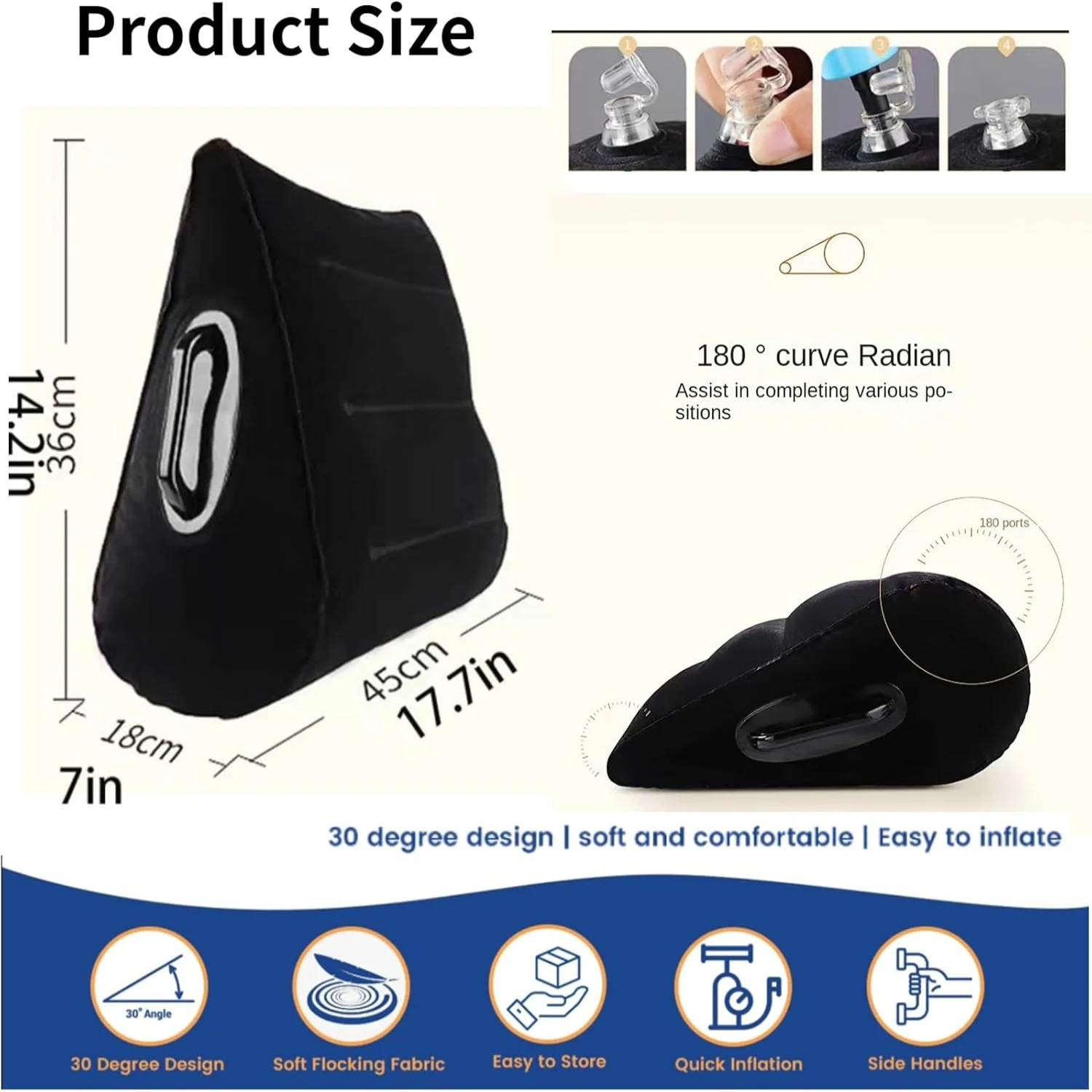 Inflatable  , Portable , Body Positioner, Lightweight   for Leg Lifting, Bed Use, Travel, Quick Inflate Deflate