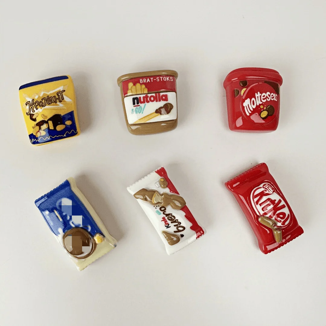 6PCS Cartoon Snacks Refrigerator Magnets, Cute Refrigerator Magnets Whiteboard Stickers, Decorative Refrigerator Magnets