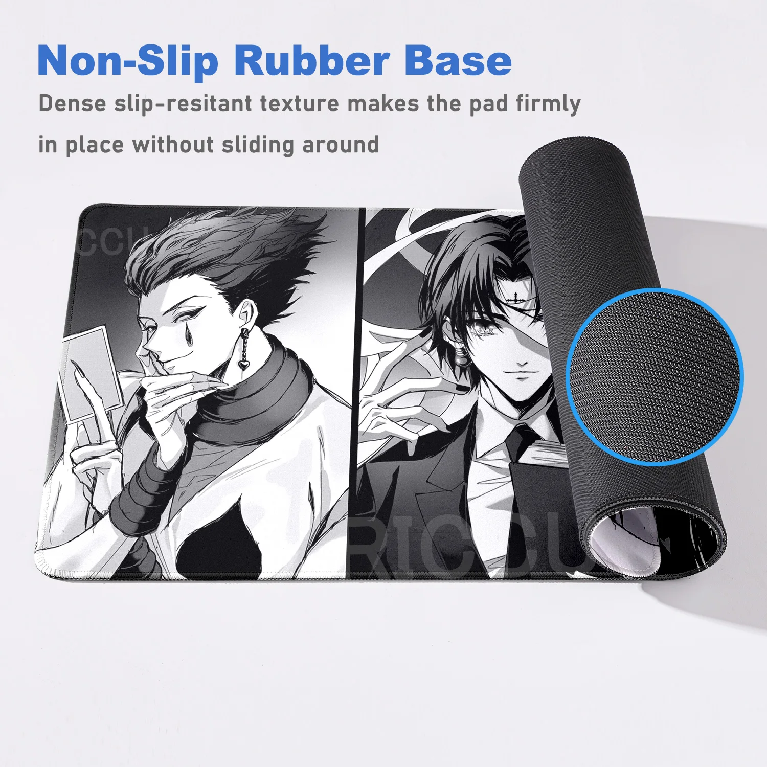 Tapis de souris XXL en caoutchouc naturel h-hunter x hunter, 800x400mm, tapis de souris de jeu, pour bureau, accessoires PC antidérapants