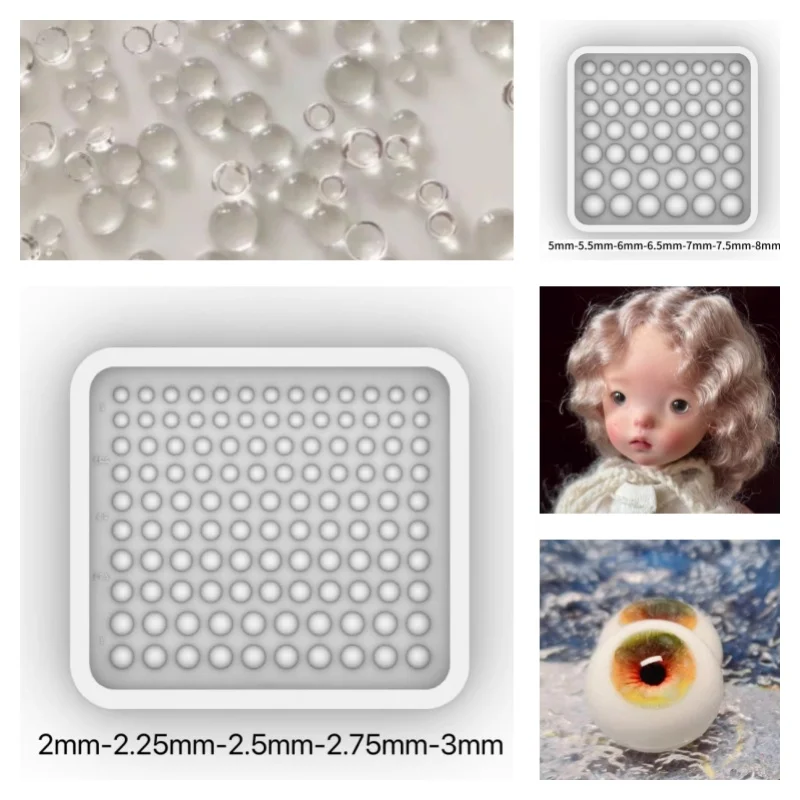 Pottery Hemisphere Eyes Silicone Gel Mold Handmade Ultra-light Clay Make Small Statue Eye Accessories Auxiliary Silicone Molds