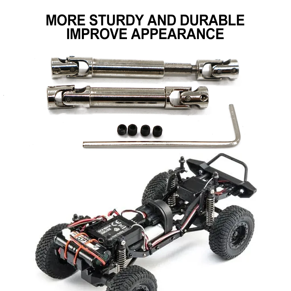 Stalowy uniwersalny przegub napędowy do 1/24 ECX Barrage RC Część samochodowa RC Akcesoria samochodowe Części zamienne Srebrny