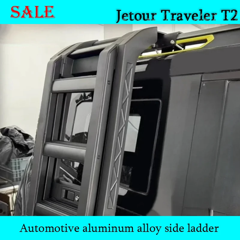 Fit for JETOUR Traveler T2 2023-2024 Automobile Roof Luggage Rack Aluminum Alloy Side Ladder Auto Exterior Modification Parts