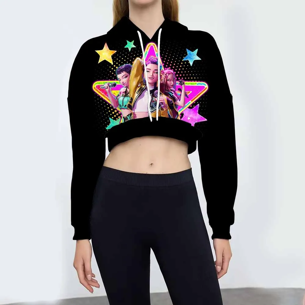 KPOP Dämonenjäger Bedrucktes Damen-Trainingsanzug-Set, modisches Jogging-Sweatshirt, Anzug, Sport, Kapuze, hochwertiges Fitness-Outfit ﻿