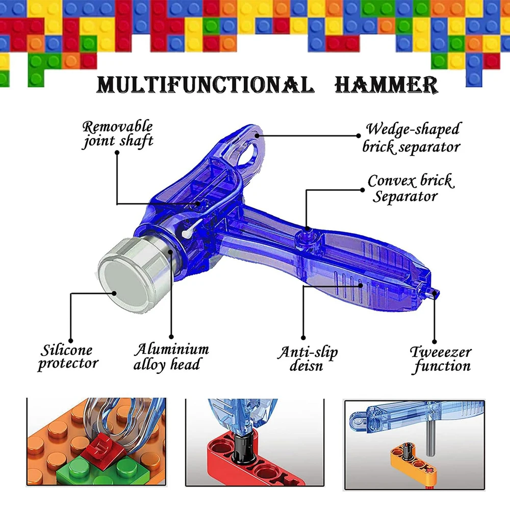 Building Blocks Tool Kit Brick Separator Tools Compatible with Lego &Technic Mini Blocks Tool Set Multi-Functional Hammer Pliers