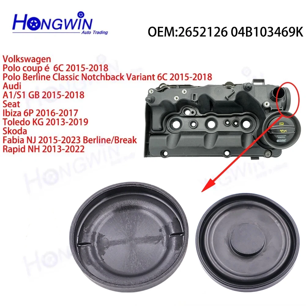 Kit de Reparación de Membrana de Tapa de Válvulas 2652126 04B103469K para Seat Ibiza 6P Toledo Skoda Rapid NH Volkswagen Polo Berline Classic