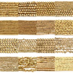 Perle hématite plaquée or naturel AAA +, couleur de rétention, cœur, étoile ronde, entretoise, perles libres pour la fabrication de bijoux, Bracelet de charme DIY