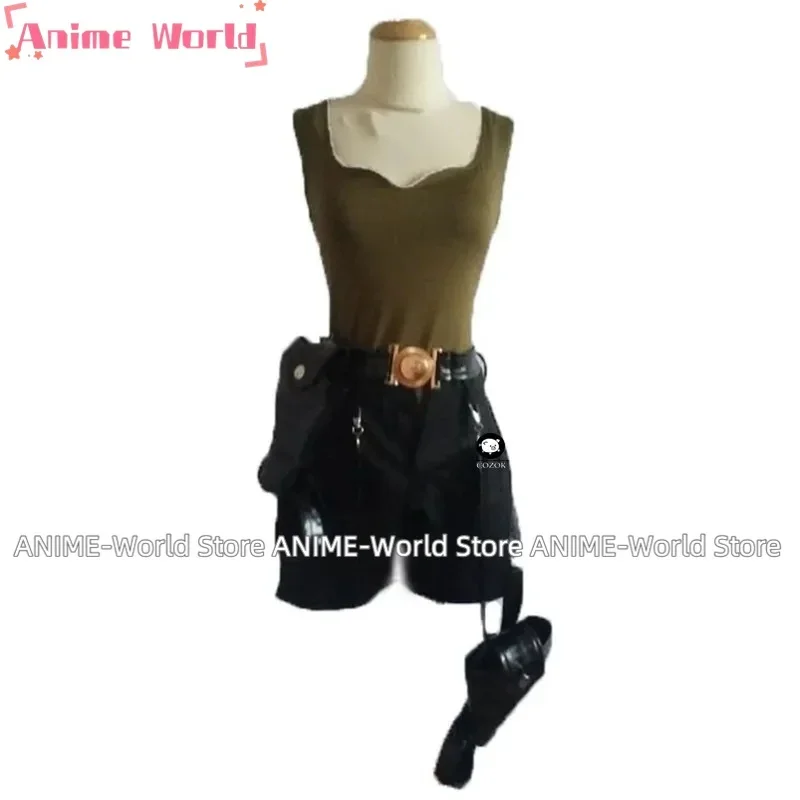 《Custom size》Lara Croft Cosplay Costume With Bag Halloween Cosplay Costume Custom Any Size