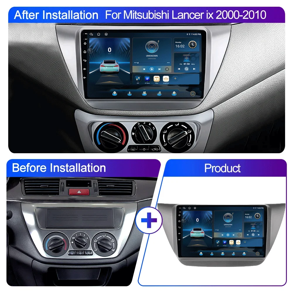 LJZN Android 16 Car Radio For Mitsubishi Lancer 9 CS 2000 - 2010 Multimedia Video Player Stereo Navigation GPS No 2DIN 2 Din DVD